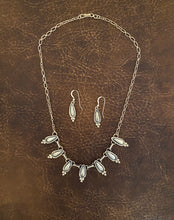 Load image into Gallery viewer, Necklace - All silver necklace with earrings set
