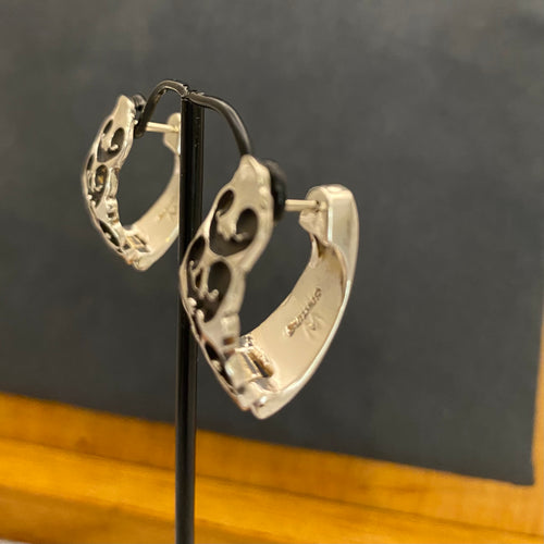 Earrings - hinged huggie earrings with 14k white gold posts